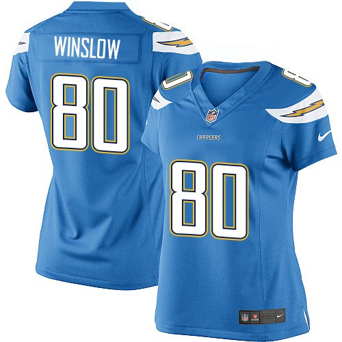 Women's Limited Kellen Winslow Nike Jersey Electric Blue Alternate - #80 NFL Los Angeles Chargers